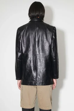 Läder|Our Legacy Oppnande Blazer True Dye Black Leather