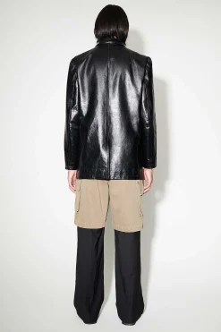 Läder|Our Legacy Oppnande Blazer True Dye Black Leather
