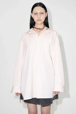 Skjorttyg|Our Legacy Popover Skjorta Rosa Business Stripe