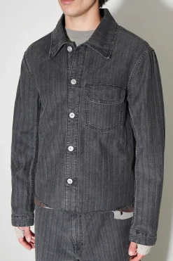 Ytterkläder|Our Legacy Rebirth Jacka Washed Grey Torino Stripe