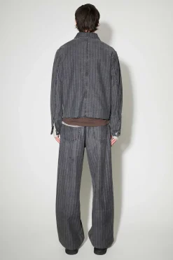 Ytterkläder|Our Legacy Rebirth Jacka Washed Grey Torino Stripe