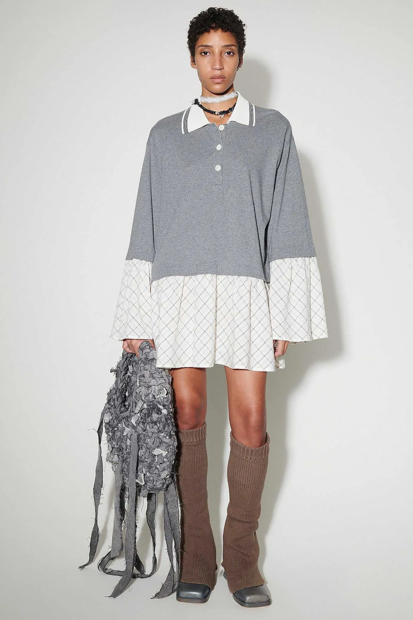Klänningar|Our Legacy Reminiscing Dress Grey Melange Check