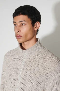 Jersey|Our Legacy Shrunken Full Zip Polo Musk Dusk Rope Weave