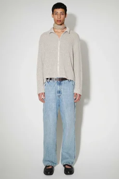 Jersey|Our Legacy Shrunken Full Zip Polo Musk Dusk Rope Weave