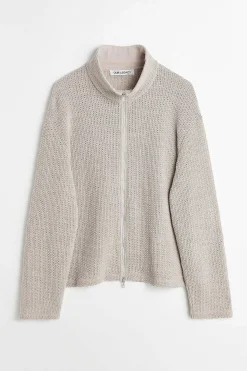 Jersey|Our Legacy Shrunken Full Zip Polo Musk Dusk Rope Weave