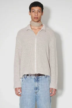 Jersey|Our Legacy Shrunken Full Zip Polo Musk Dusk Rope Weave