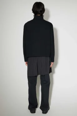 Jersey|Our Legacy Shrunken Fullzip Polo Black Rib