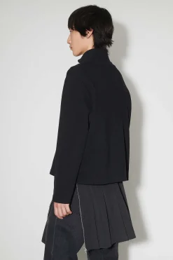 Jersey|Our Legacy Shrunken Fullzip Polo Black Rib