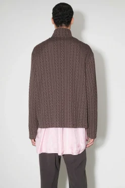 Jersey|Our Legacy Shrunken Fullzip Polo Indulgent Choco Cable Jacquard