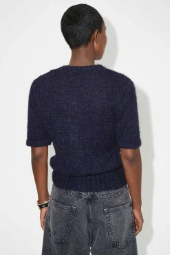 Stickat|Our Legacy Shrunken Shortsleeve Navy Fuzzy Mohpaca
