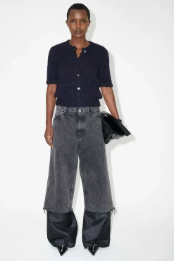 Stickat|Our Legacy Shrunken Shortsleeve Navy Fuzzy Mohpaca