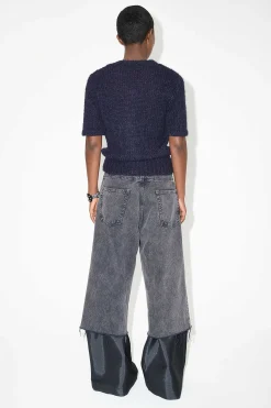 Stickat|Our Legacy Shrunken Shortsleeve Navy Fuzzy Mohpaca