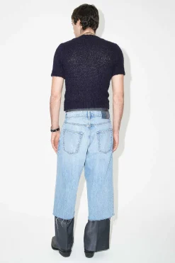 Stickat|Our Legacy Shrunken Shortsleeve Navy Fuzzy Mohpaca