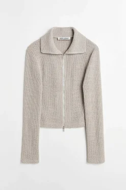 Jersey|Our Legacy Smal Dragkedja Langarmad Musk Dusk Rope Weave