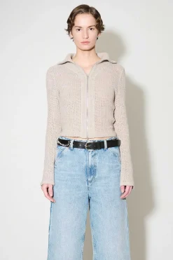 Jersey|Our Legacy Smal Dragkedja Langarmad Musk Dusk Rope Weave