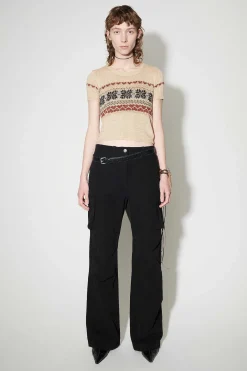Stickat|Our Legacy Stickad Beskuren T-Shirt Snow Fairisle Hampa