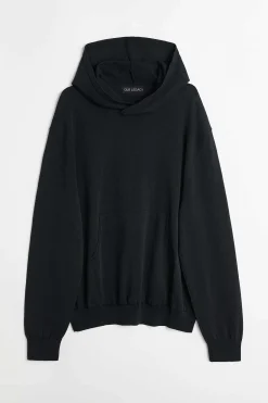 Stickat|Our Legacy Stickad Hoodie Shadow Black Crispy Cotton