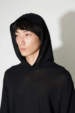 Stickat|Our Legacy Stickad Hoodie Shadow Black Crispy Cotton