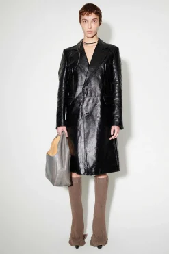 Läder|Our Legacy Stingray Coat True Dye Black Leather