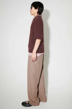 Stickat|Our Legacy Traditionell Polo Euro Aubergine Fuzzy Alpaca
