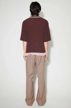 Stickat|Our Legacy Traditionell Polo Euro Aubergine Fuzzy Alpaca
