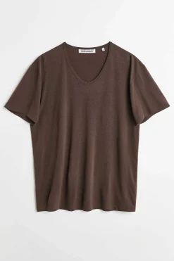 Jersey|Our Legacy U-Ringad T-Shirt Tvattad Kol Bomullssilke
